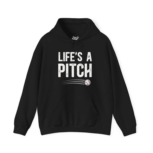 Life's a Pitch Baseball Adult Unisex Hooded Sweatshirt