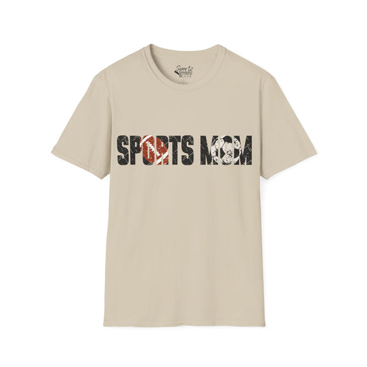 Sports Mom w/Football & Soccer Ball Adult Unisex T-Shirt