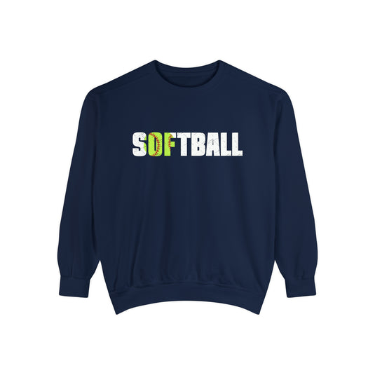 Softball w/White Text Adult Unisex Premium Crewneck Sweatshirt