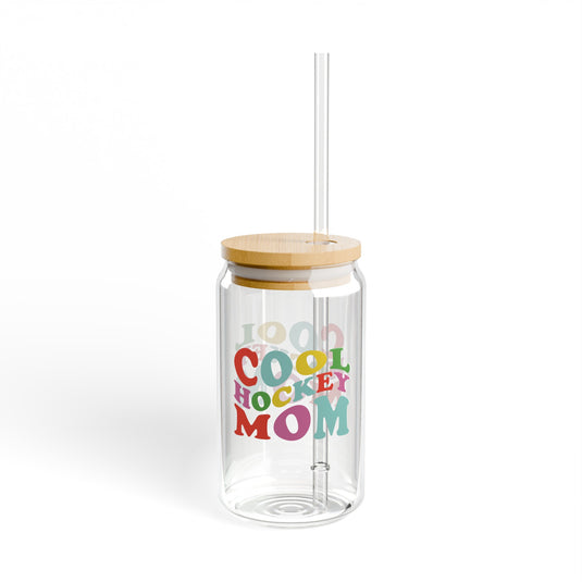 Cool Hockey Mom 16oz Sipper Glass