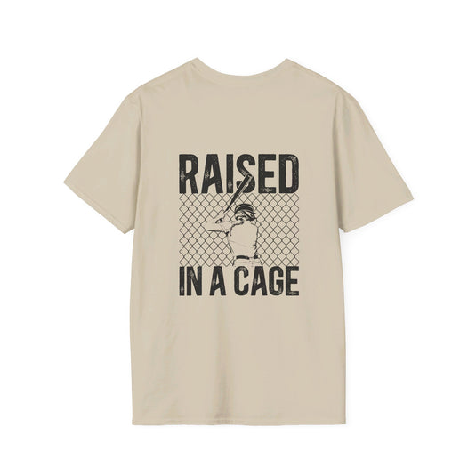 Raised in a Cage Softball Unisex Adult T-Shirt