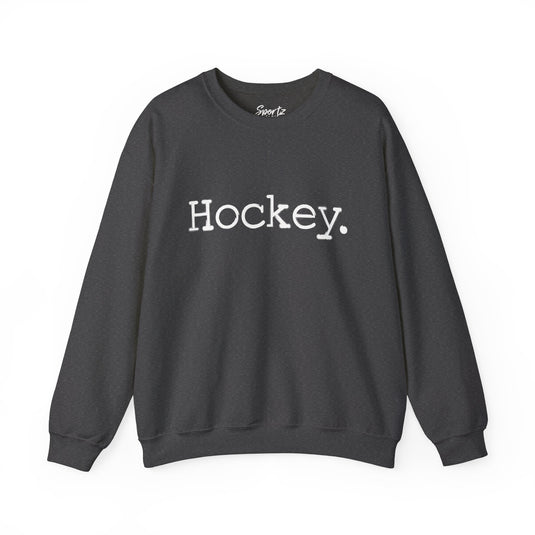 Typewriter Design Hockey Adult Unisex Crewneck Sweatshirt