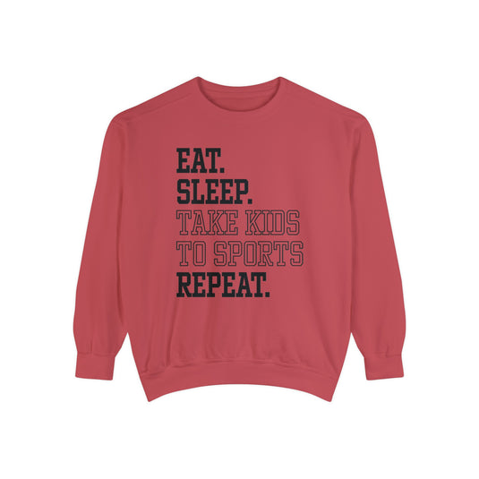 Eat Sleep Take Kids To Sports Repeat Adult Unisex Premium Crewneck Sweatshirt