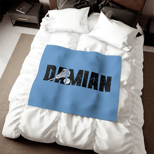 Lacrosse Sweatshirt Blanket w/Custom Name