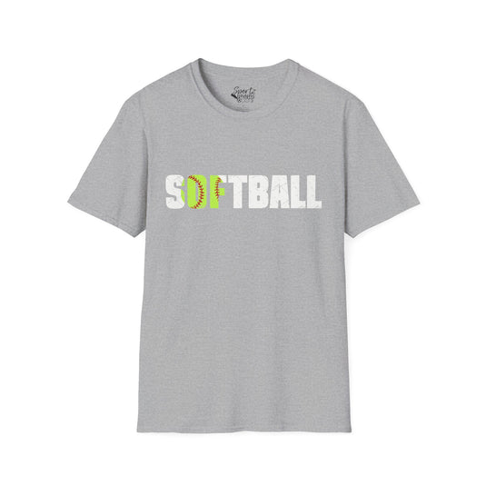 Softball w/White Text Adult Unisex T-Shirt