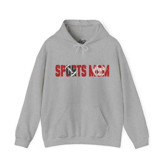 Sports Mom w/Football & Soccer Ball Adult Unisex Hooded Sweatshirt