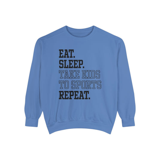Eat Sleep Take Kids To Sports Repeat Adult Unisex Premium Crewneck Sweatshirt