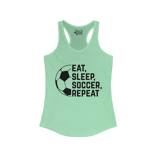 Eat Sleep Soccer Repeat Adult Women's Racerback Tank