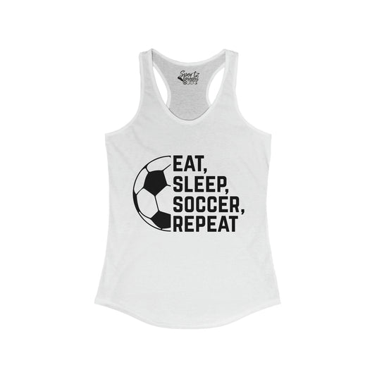 Eat Sleep Soccer Repeat Adult Women's Racerback Tank