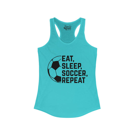 Eat Sleep Soccer Repeat Adult Women's Racerback Tank