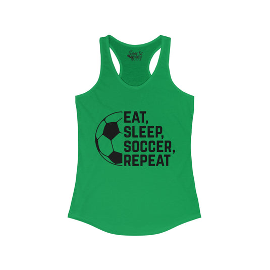 Eat Sleep Soccer Repeat Adult Women's Racerback Tank