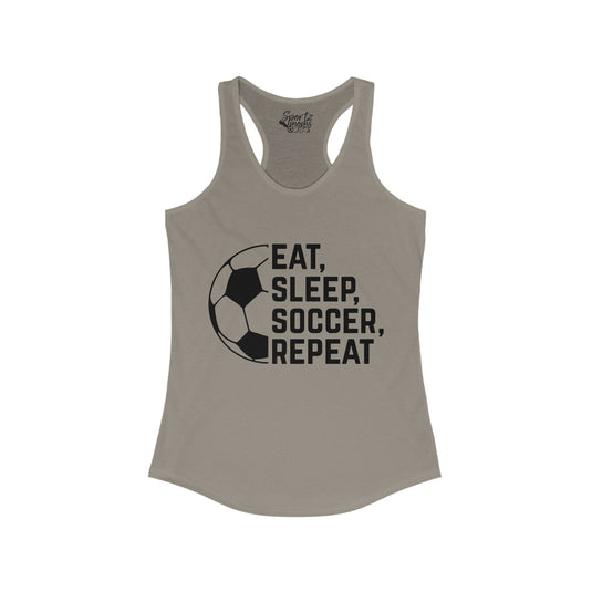 Eat Sleep Soccer Repeat Adult Women's Racerback Tank