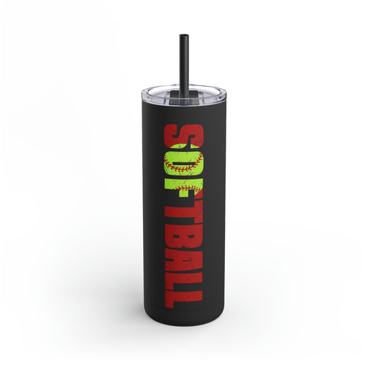 Softball 20oz Skinny Matte Tumbler