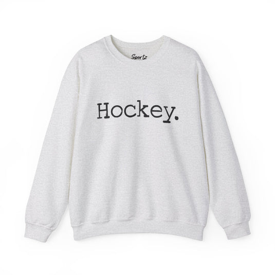 Typewriter Design Hockey Adult Unisex Crewneck Sweatshirt