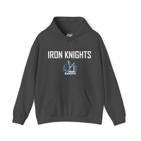 Iron Knights Adult Unisex Hooded Sweatshirt w/Knight Design, Name & Number on back