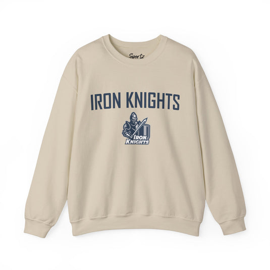 Iron Knights Adult Unisex Crewneck Sweatshirt w/Name, Number & Bible Verse - All White or Blue Design
