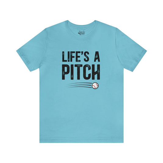 Life's a Pitch Baseball Adult Unisex Mid-Level T-Shirt