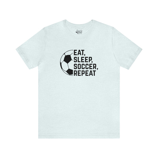Eat Sleep Soccer Repeat Adult Unisex Mid-Level T-Shirt
