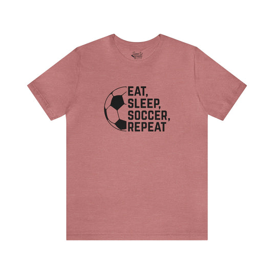 Eat Sleep Soccer Repeat Adult Unisex Mid-Level T-Shirt