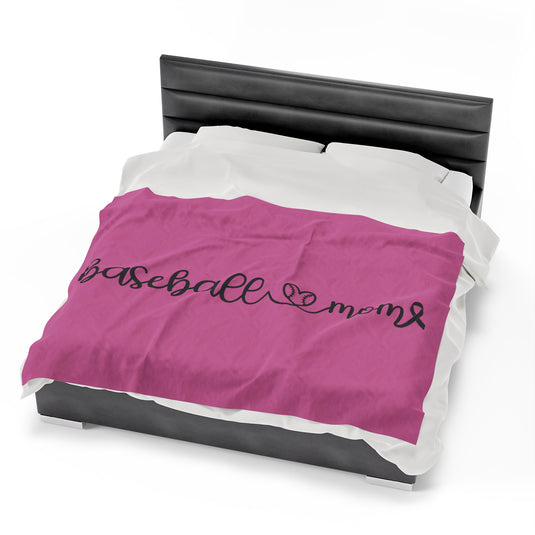 Cancer Collection Pick Your Sport Mom Ribbon & Heart Plush Blanket