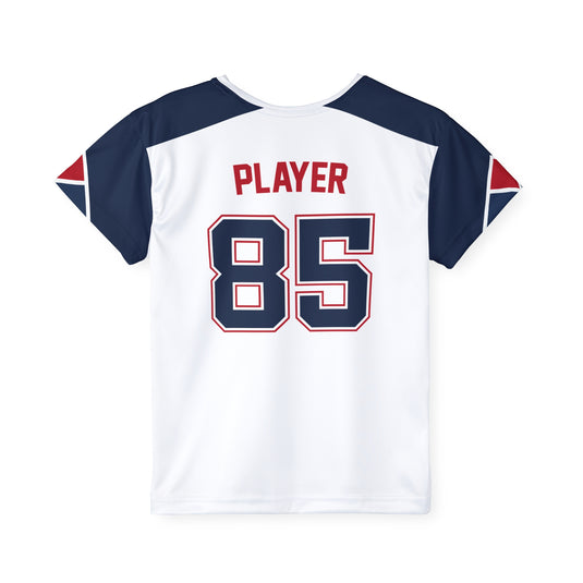 Iron Knights White Red Blue Kid's Sports Jersey - All Over Print