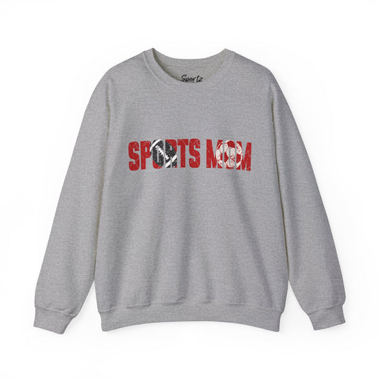 Sports Mom w/Football & Soccer Ball Adult Unisex Crewneck Sweatshirt