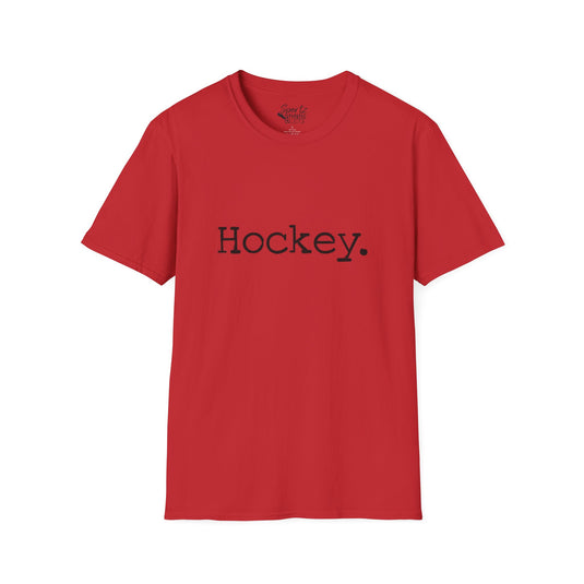 Typewriter Design Hockey Adult Unisex T-Shirt