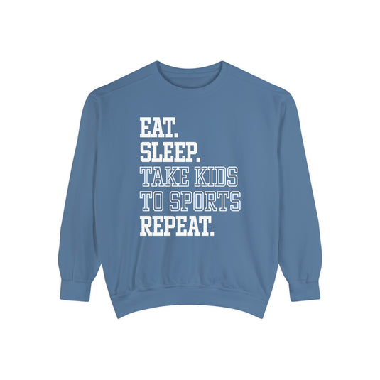 Eat Sleep Take Kids To Sports Repeat Adult Unisex Premium Crewneck Sweatshirt