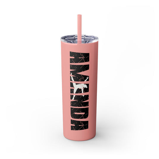 Gymnastics 20oz Skinny Tumbler with Straw w/Custom Name