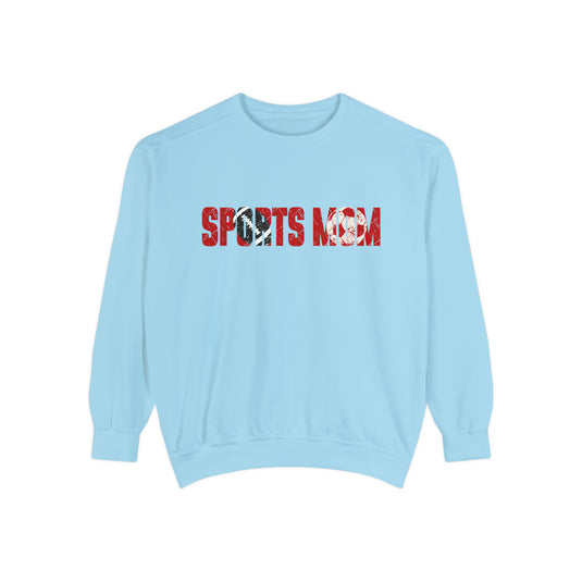Sports Mom w/Football & Soccer Ball Adult Unisex Premium Crewneck Sweatshirt