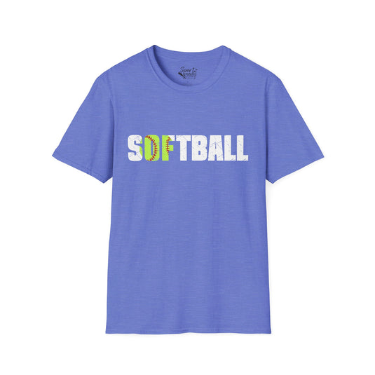 Softball w/White Text Adult Unisex T-Shirt