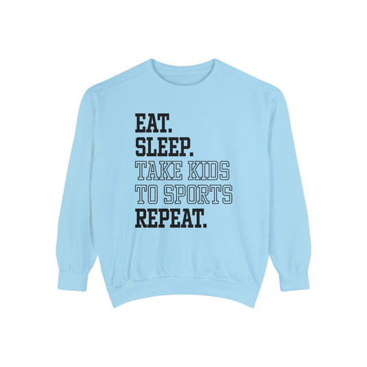 Eat Sleep Take Kids To Sports Repeat Adult Unisex Premium Crewneck Sweatshirt