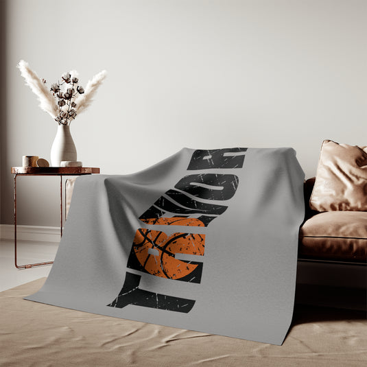Basketball Sweatshirt Blanket w/Custom Name