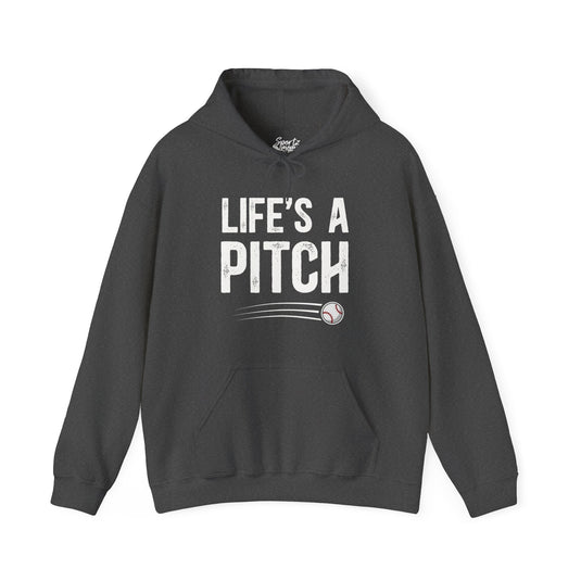 Life's a Pitch Baseball Adult Unisex Hooded Sweatshirt