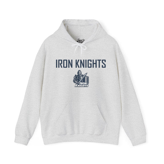 Iron Knights Adult Unisex Hooded Sweatshirt w/Knight Design, Name & Number on back