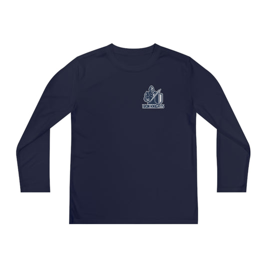 Iron Knights Youth Long Sleeve Competitor Moisture Wicking Tee W/Knight Design, Name & Number