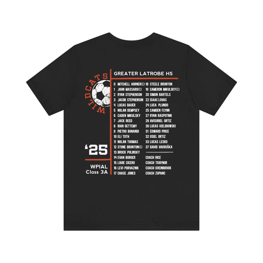 Latrobe Boys Soccer League Unisex Adult T-Shirt - Roster on back