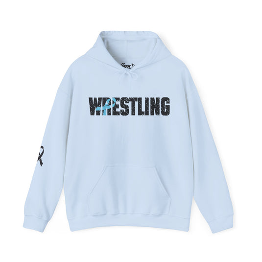 Cancer Ribbon Pick Your Sport Adult Unisex Hooded Sweatshirt w/Ribbon on Sleeve