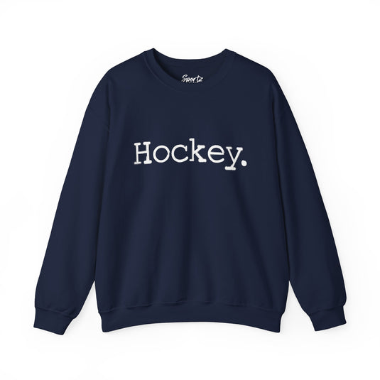 Typewriter Design Hockey Adult Unisex Crewneck Sweatshirt