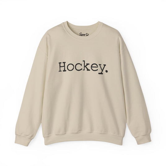 Typewriter Design Hockey Adult Unisex Crewneck Sweatshirt