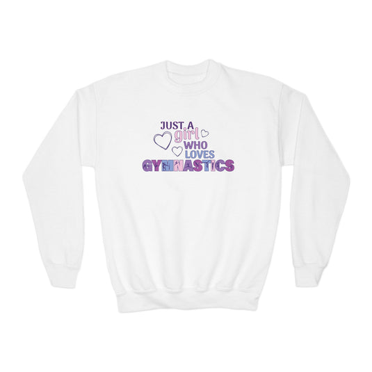 Just a Girl Who Loves Gymnastics Youth Crewneck Sweatshirt