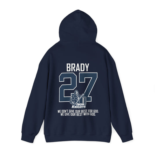 Iron Knights Adult Unisex Hooded Sweatshirt w/Knight Design, Name & Number on back