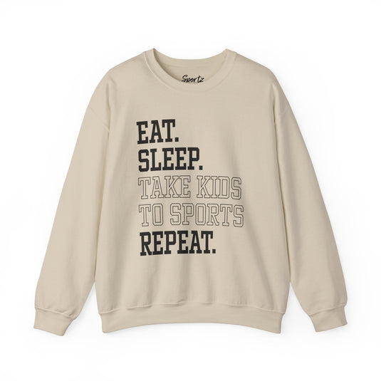 Eat Sleep Take Kids To Sports Repeat Adult Unisex Crewneck Sweatshirt
