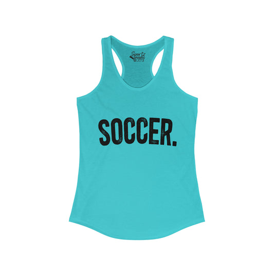 Rustic Design Soccer Adult Women's Racerback Tank