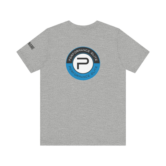 Performance Elite Unisex Adult Mid-Level T-Shirt w/Front & Back Logo & Custom Name on Sleeve