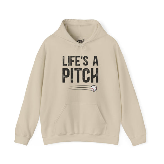 Life's a Pitch Baseball Adult Unisex Hooded Sweatshirt