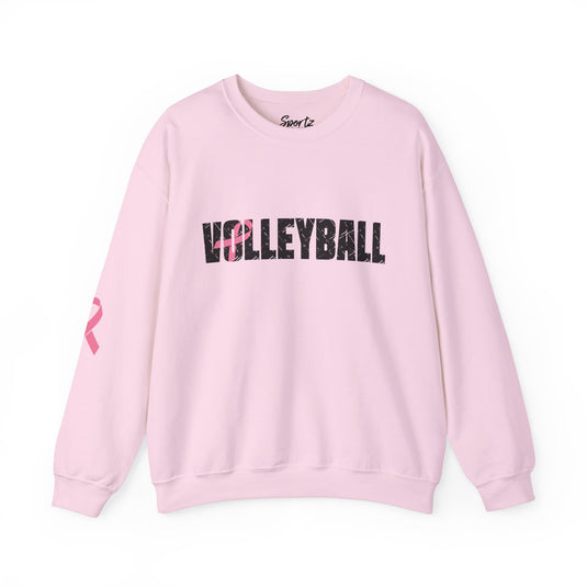 Cancer Ribbon Pick Your Sport Adult Unisex Crewneck Sweatshirt w/Ribbon on Sleeve