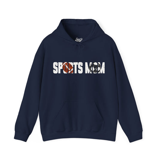 Sports Mom w/Football & Soccer Ball Adult Unisex Hooded Sweatshirt