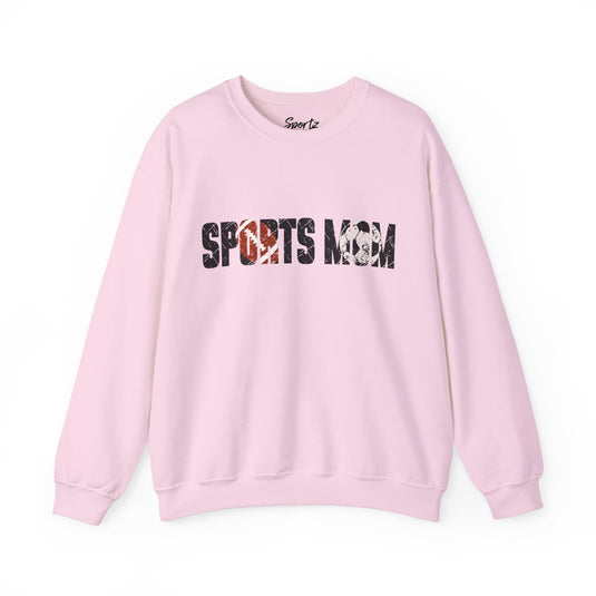 Sports Mom w/Football & Soccer Ball Adult Unisex Crewneck Sweatshirt
