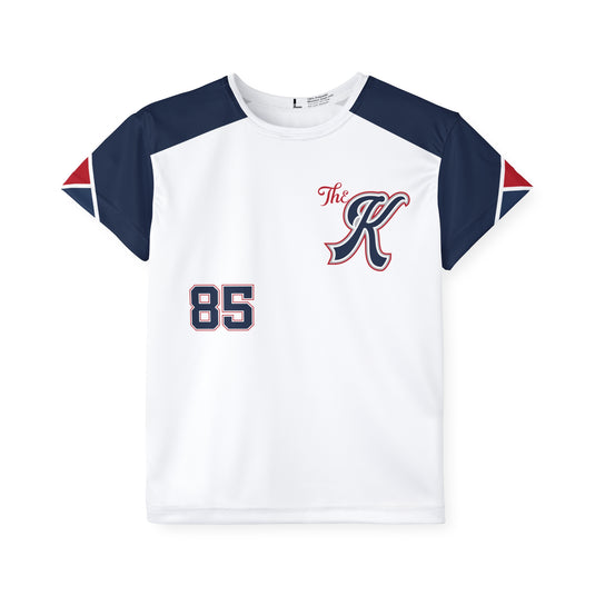 Iron Knights White Red Blue Kid's Sports Jersey - All Over Print